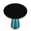 Plateau de table d'appoint rond en verre fritté de 19 po avec rebord noir thermolaqué et base en verre trempé-109367866-122913913