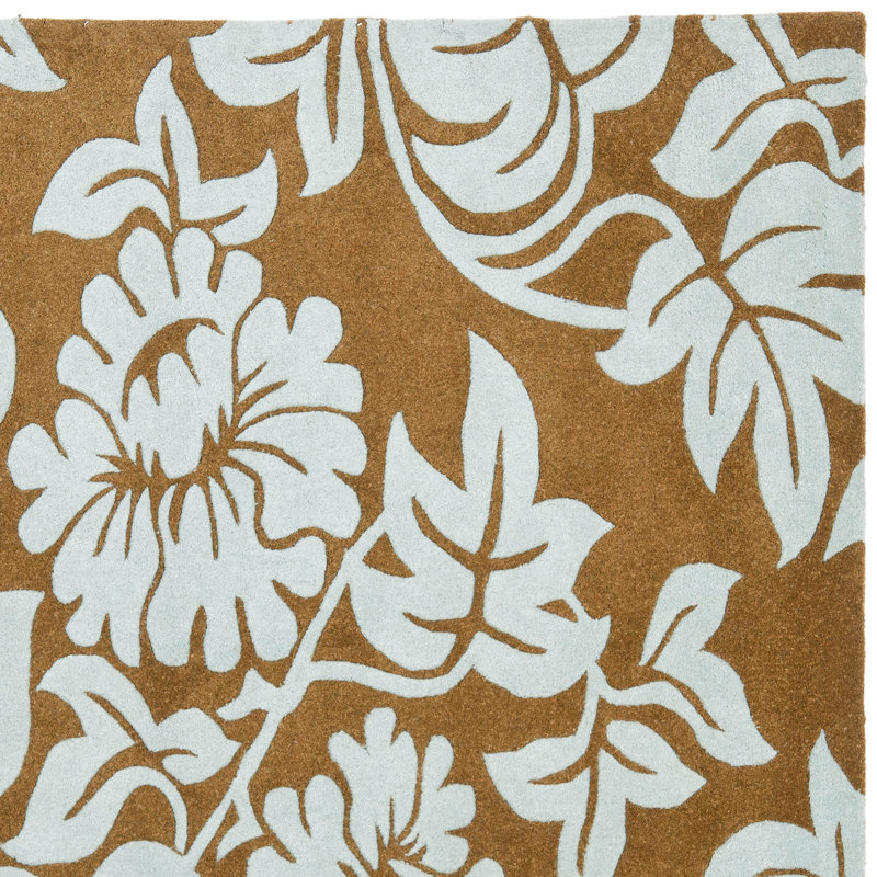 Candelo Hand Tufted Wool And Viscose Floral Rug, Rectangle 2' x 3'