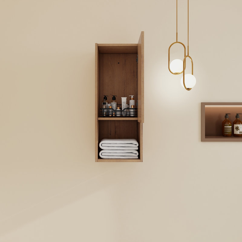 12" Wall-mounted Bathroom Storage Set, Natural