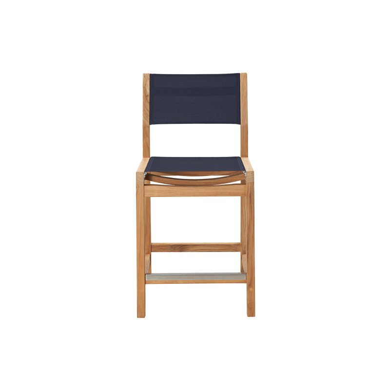 Pearl Teak Outdoor Counter Height Chair, Navy