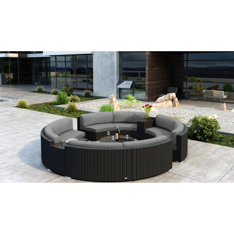 Thornaby 8 - Person Patio Conversation Set with Cushions, Canvas Charcoal Sunbrella® Canvas