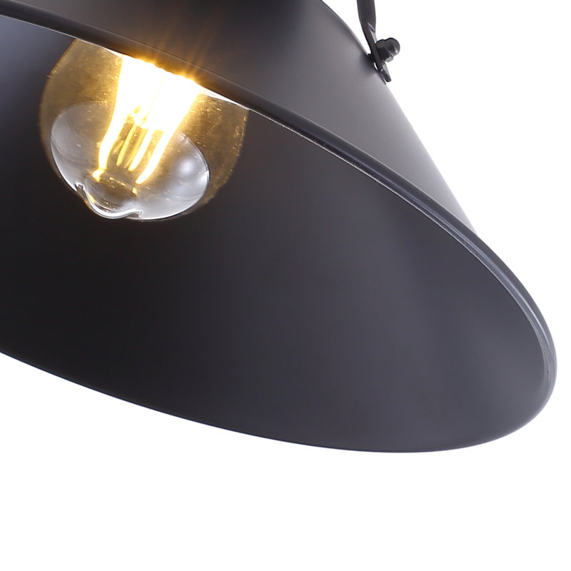 Plafonnier semi-encastré à lumière simple à finition noire