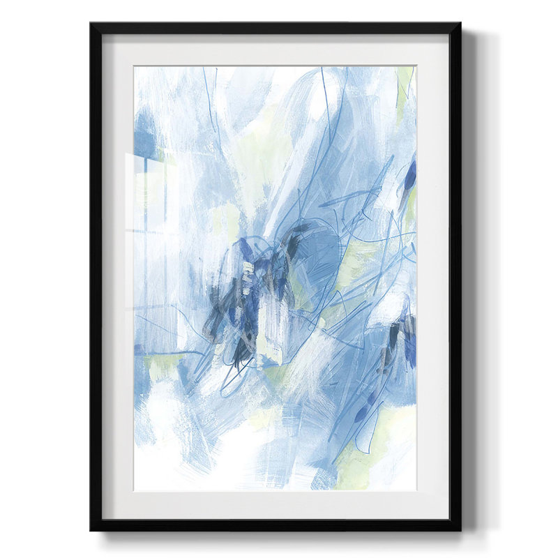 Marbre noir II, reproduction encadrée, Papier avec cadre noir, Blanc