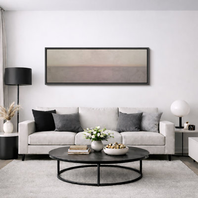 Soft Neutral Minimalist Horizon Abstract Landscape Wall Decor Extra Large Pictures Framed Canvas Print Wall Art