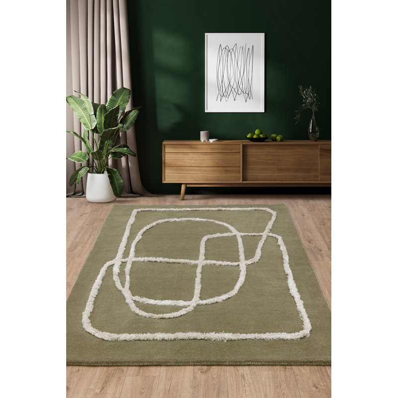 Brinlie Abstract Wool Hand Tufted Area Rug, Rectangle 200 x 300cm