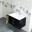 Meuble-lavabo mural 30 po avec lavabo, portes doubles, crochets à fermeture en douceur, poignée en métal, installation facile, lavabo en céramique-126528617