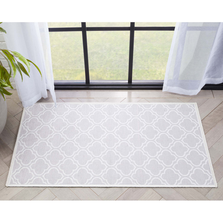 Kehr Lattice Moroccan Grey Machine Washable Area Rug