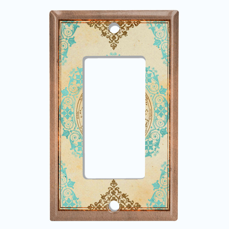 Elegant Damask Astronomy Crest 1 - Gang Toggle Light Switch Standard Wall Plate