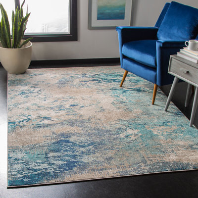 Masardis Looped Blue/Grey Area Rug