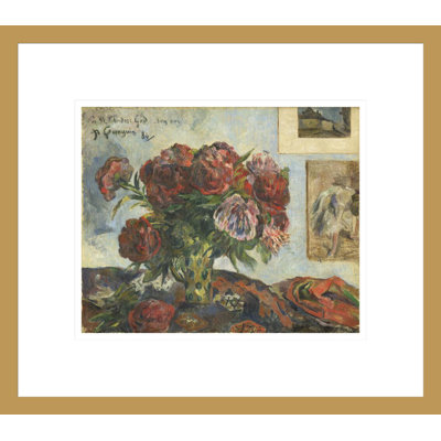 Nature morte avec pivoines par Paul Gauguin - Estampe numérique encadrée
