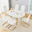 Ensemble de tables de salle à manger extensibles en MDF et de chaises en polyuréthane blanc pour un design moderne et amovible