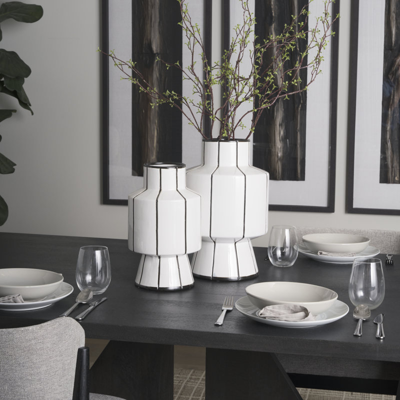 Petit vase en céramique Nelsa, H 15,94 po x l 9,84 po x P 9,84 po