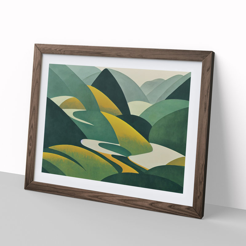 Eccentric Abstract Forest 1 Piece Single Picture Frame Wall Art, 34cm H x 46cm W x 2cm D, Walnut Frame