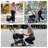 3-in-1 4-wheel Pet Jogger Stroller with Detachable Carrier For Dogs and Cats