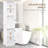 Kleankin Slim Bathroom Storage Cabinet, Tall Bathroom Cabinet, Narrow Linen Tower With Acrylic Door, Drawer And Shelves