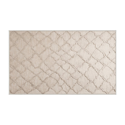 Tapis beige lavable à la machine
