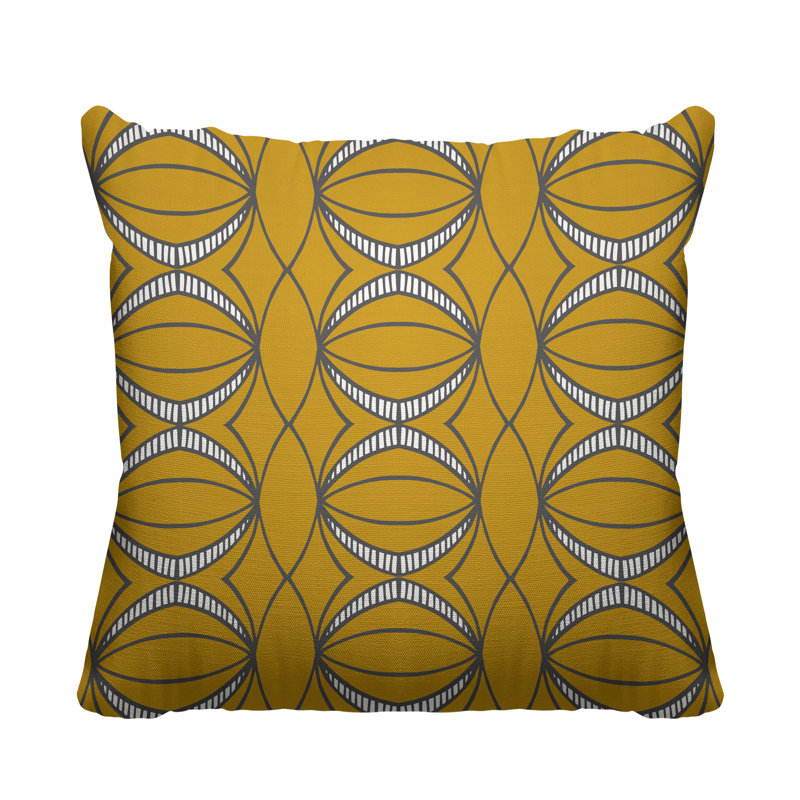 Coussin décoratif intérieur / extérieur Samira, L 15 po x H 15 po, Jaune