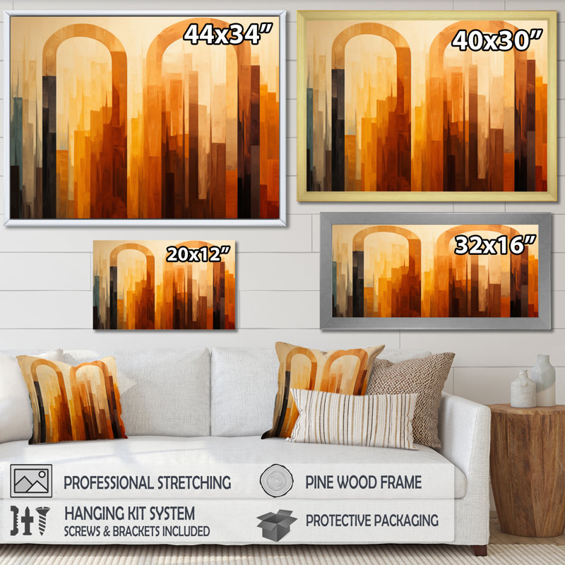 Islam Art The Pillars III - Islamic Wall Art Living Room, H 34 po x l 44 po x P 1,5 po, Cadre simple noir