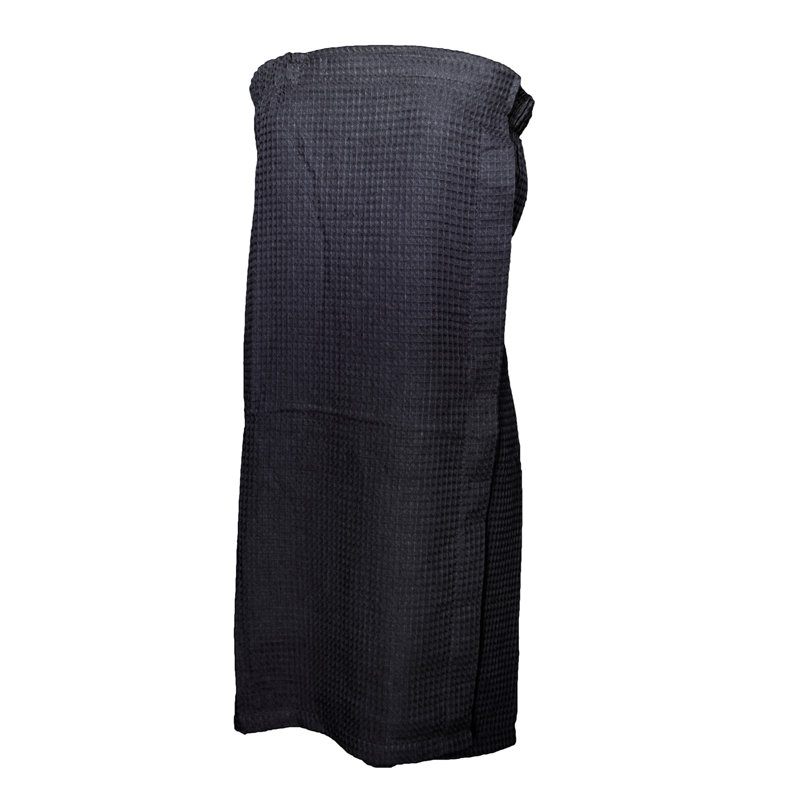 Peignoir Pimlico Waffle Weave, Noir