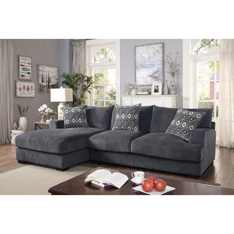 Hetman 115.25" Wide Chenille Sofa & Chaise, Left Hand Facing