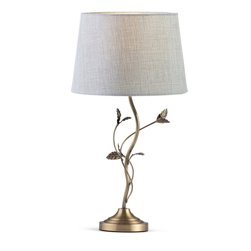 Antique Metal Leaf 59cm Table Lamp, Grey