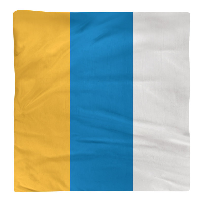 Oklahoma City Striped Square Napkin, Yellow/Basketball Blue/White, 10" W x 10" L, Polyester