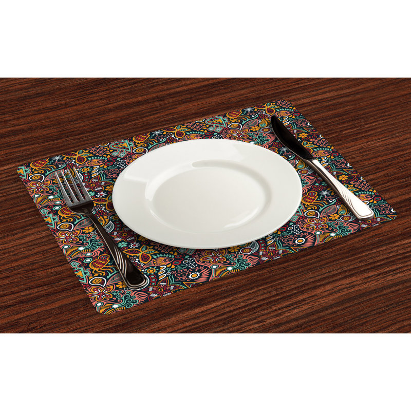 Polyester Floral Rectangle Placemat