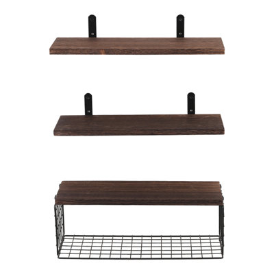 3Pcs Wooden Wall Floating Shelves