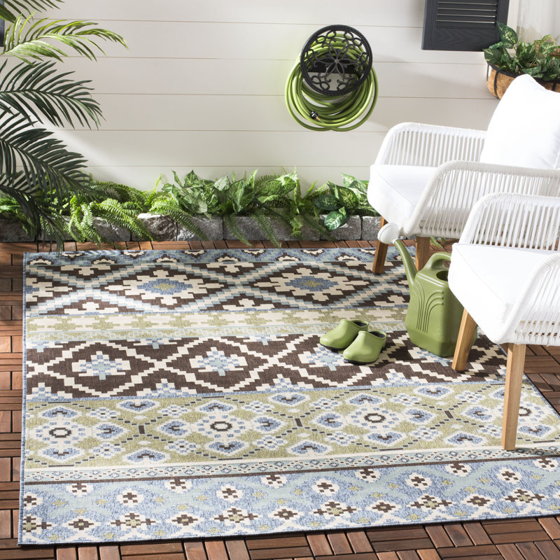 Tapis intérieur / extérieur Northpoint Southwestern, Rectangle 6 pi 7 po x 9 pi 6 po