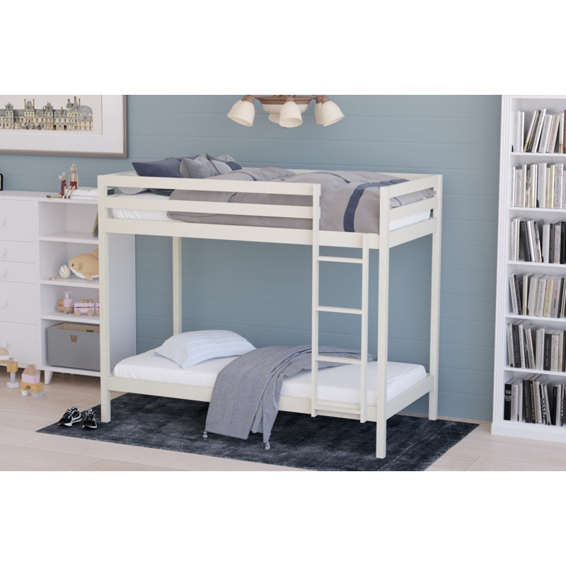 Kendal Solid Wood Twin over Twin Standard Bunk Bed, Antique White