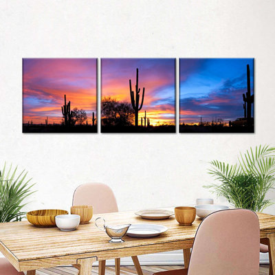 " Sunset In Sonoran Desert " 3 - Pieces