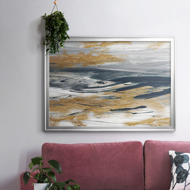 Tumultueuse marine, reproduction sur toile encadrée, H 18 po x l 26 po x P 1,5 po, Argent