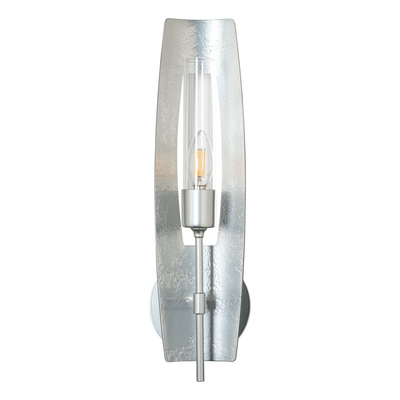 Passage Steel Flush Mounted Sconce, Sterling, Frosted