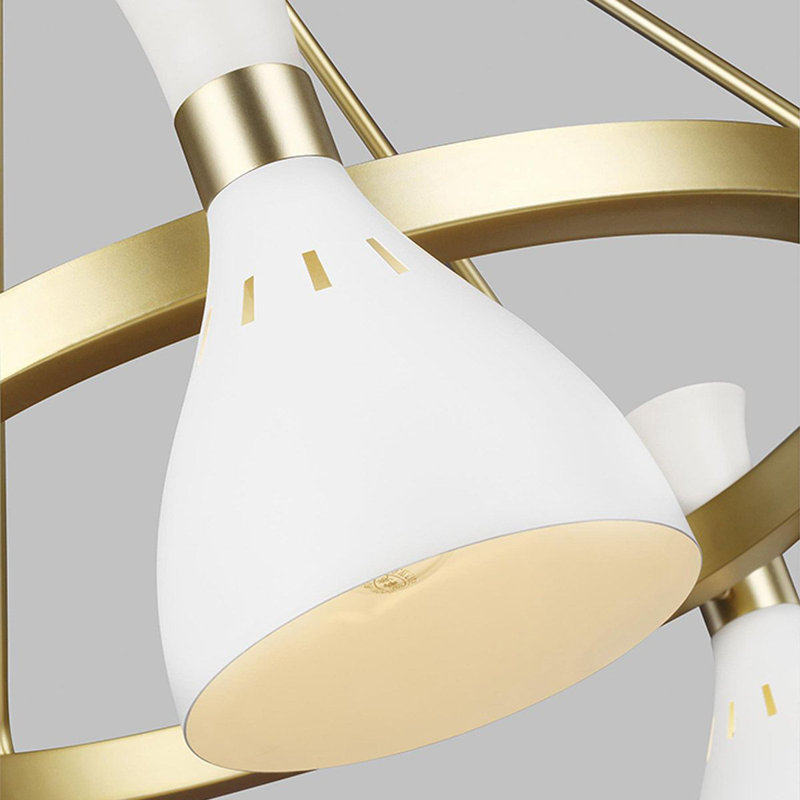 Zahir 5 - Light Waggon Wheel Chandelier, Matte White