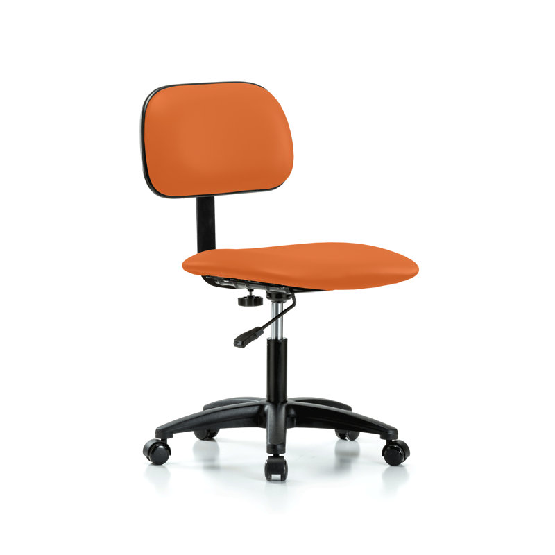 Chaise de laboratoire avec dossier réglable PERCH | Hauteur du bureau: 17 à 22 po, Vinyl Orange Kist
