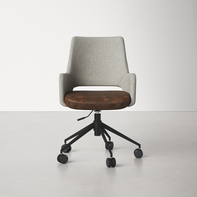 Poppin Dark Gray Max Task Chair, Mid Back, White Frame