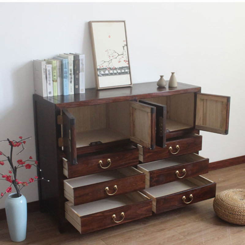 Buffet décoratif rétro exquis, Brun foncé