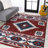 Herdis Medallion Southwestern Red/Navy/Cream Rug-2049596750