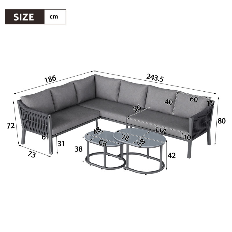 6-Person Patio Conversation Set With Cushions