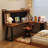 Brown L-Shaped Solid Wood writing desk