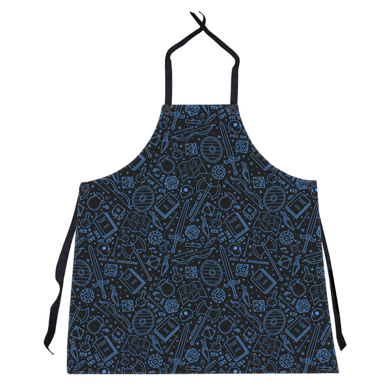 Tablier à motif rpg lines, Bleu
