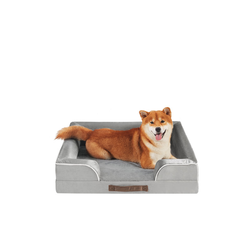 Lit orthopédique pour animaux Canvey, (Grand) l 35 po x P 25 po x H 6,5 po, Gris