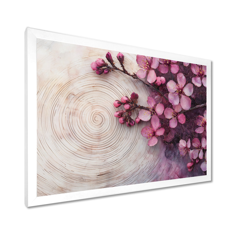 Muscanell III - Floral Large Wall Decor, H 30 po x l 40 po, Cadre simple, Blanc