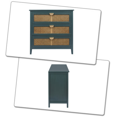 Buffet 31,51 "avec tiroirs et pieds en bois Airyn pour chambre à coucher et salon