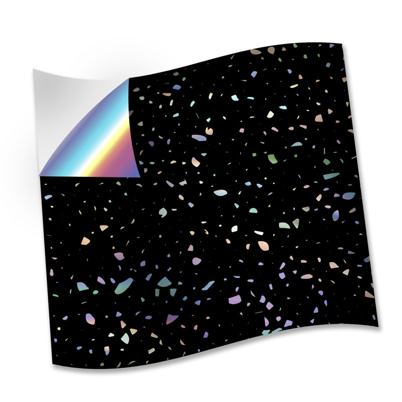 Holographic Glitter Wall Tile Sticker Set 15cm x 15cm , Black