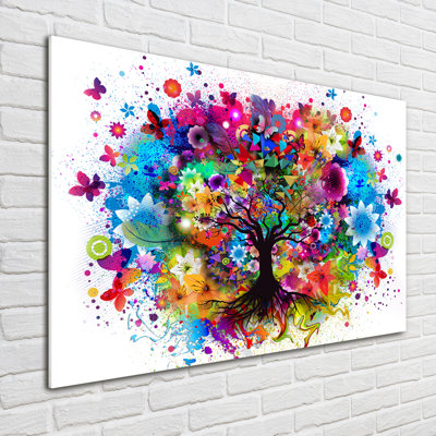 Colorful Tree - Unframed Art Prints on Glass