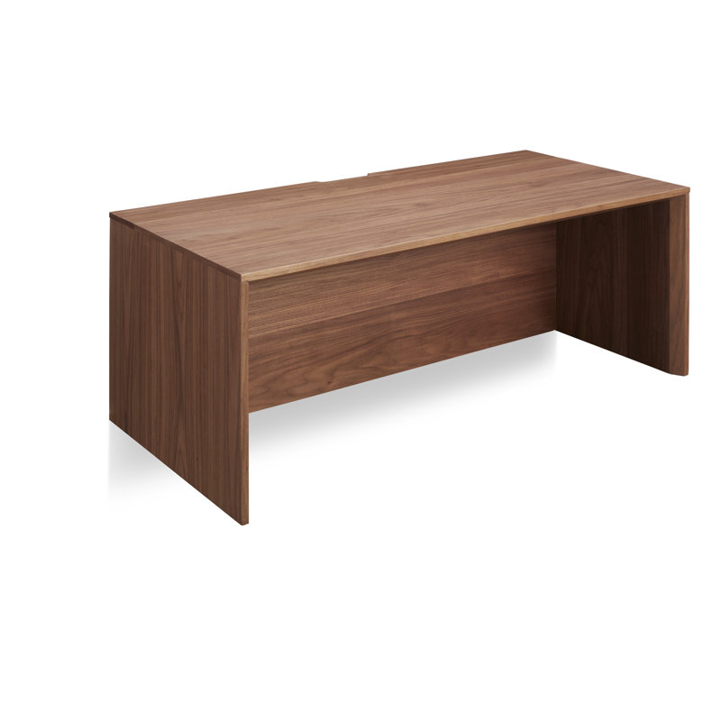 Wonder Wall Solid Wood Floating Desk, Walnut