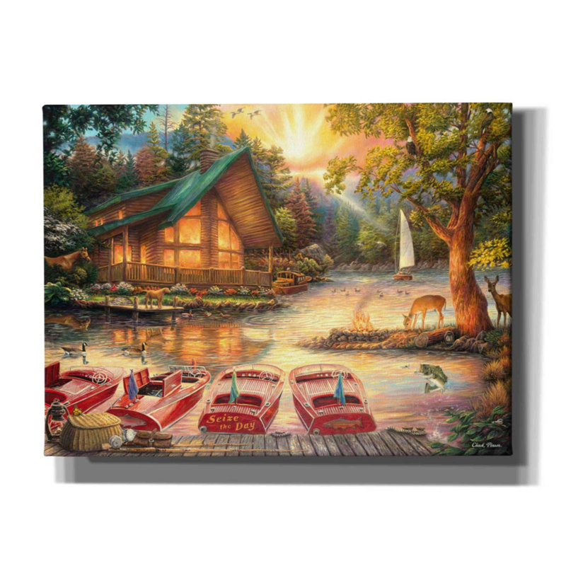 «Seize the Day» par Chuck Pinson, art mural sur toile, H 12 po x l 16 po x P 0,75 po