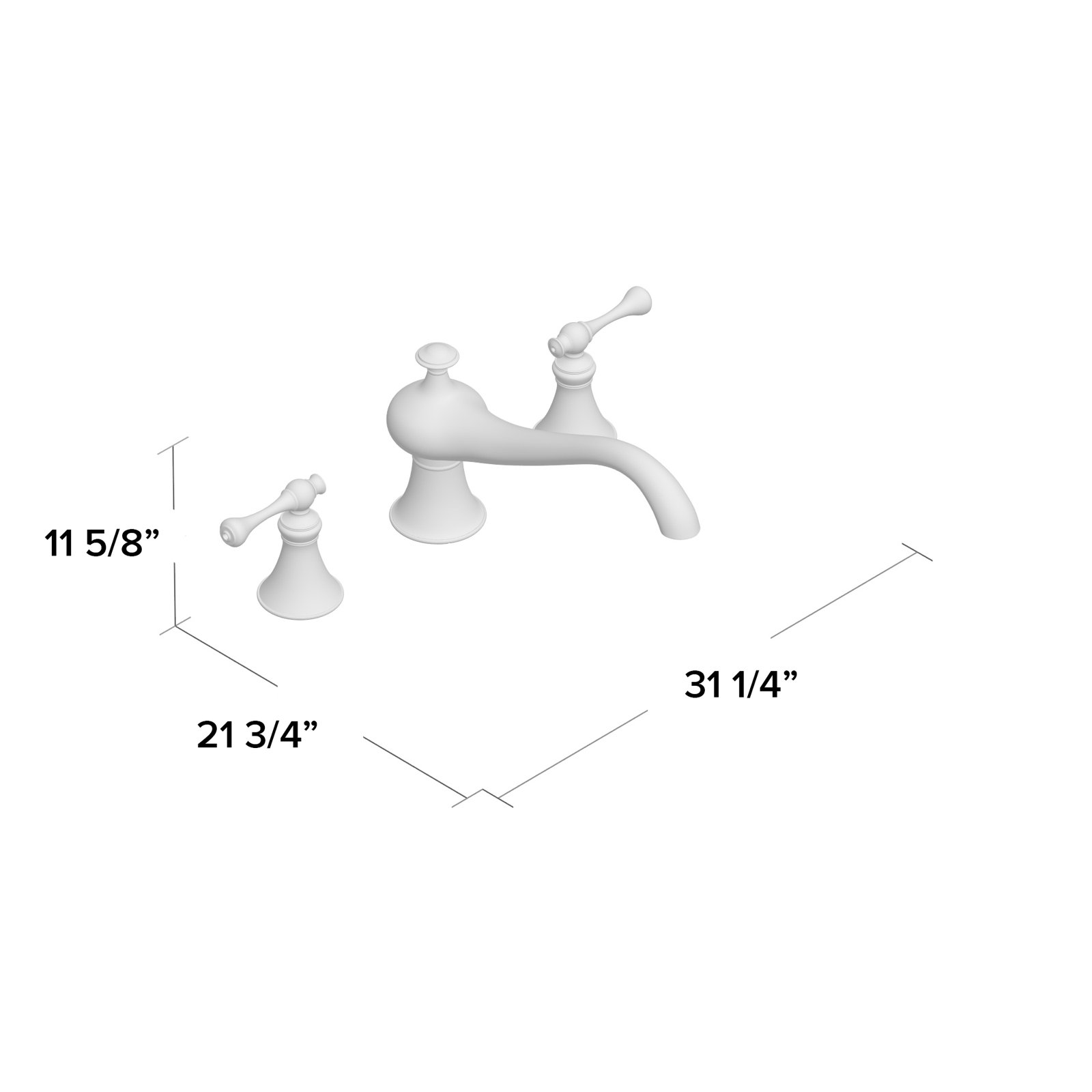 Revival Deck-Mount Bath Faucet Trim, Vibrant Polished Brass