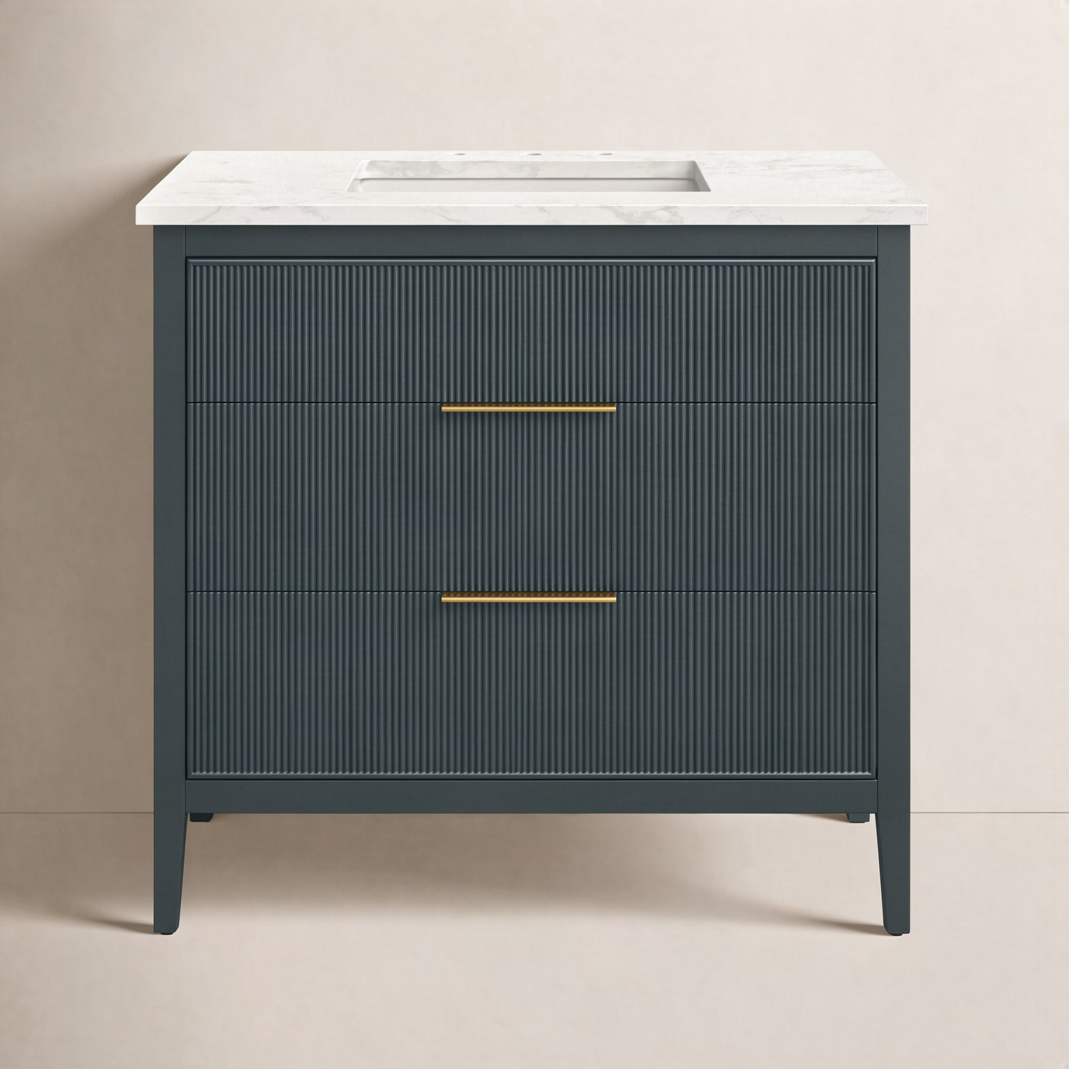 Bilroy 36" Oak Single Bathroom Vanity, Vintage Blue